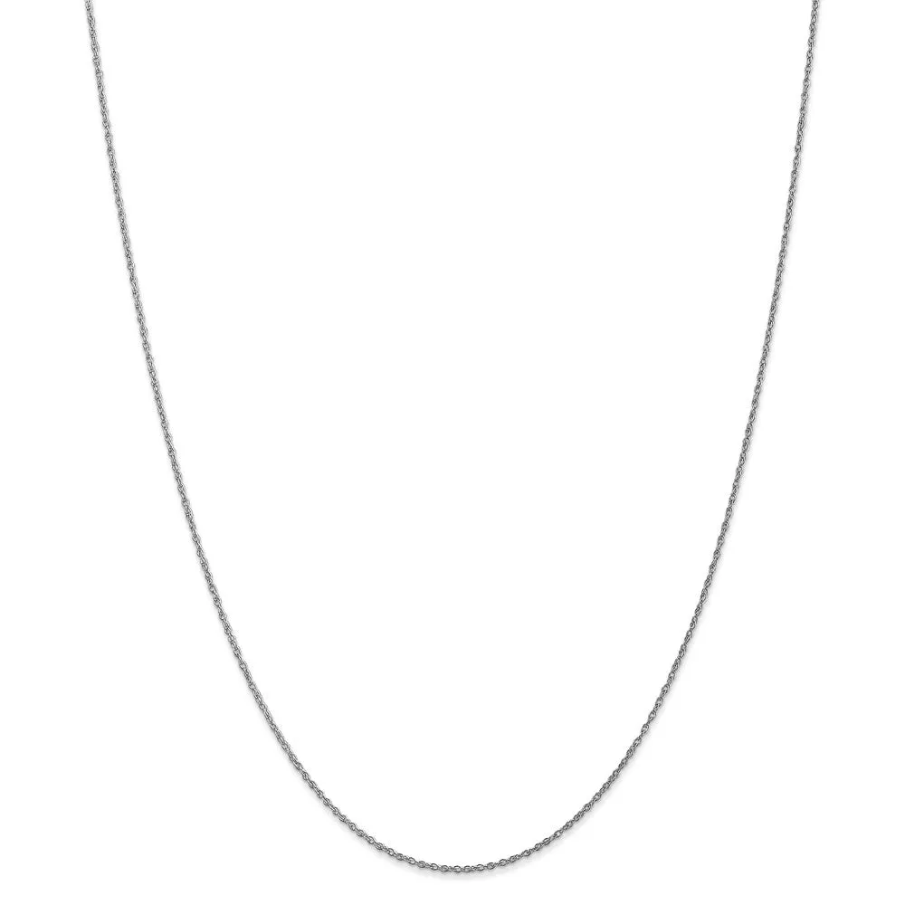 0.8mm, 14k White Gold, Baby Rope Chain Necklace