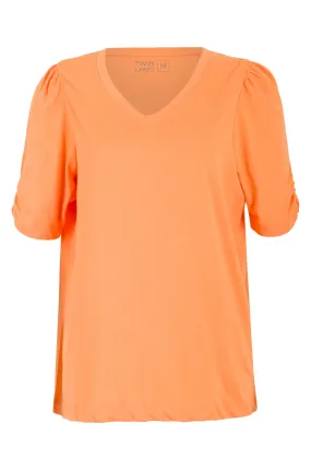 100% Cotton V neck T-Shirt | TANGERINE | 6002YY