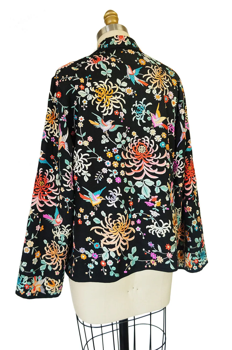 1920s Colorful Embroidered Silk Jacket