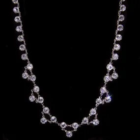 1928 Jewelry Brilliant Vintage Austrian Crystal Collar Necklace 15"