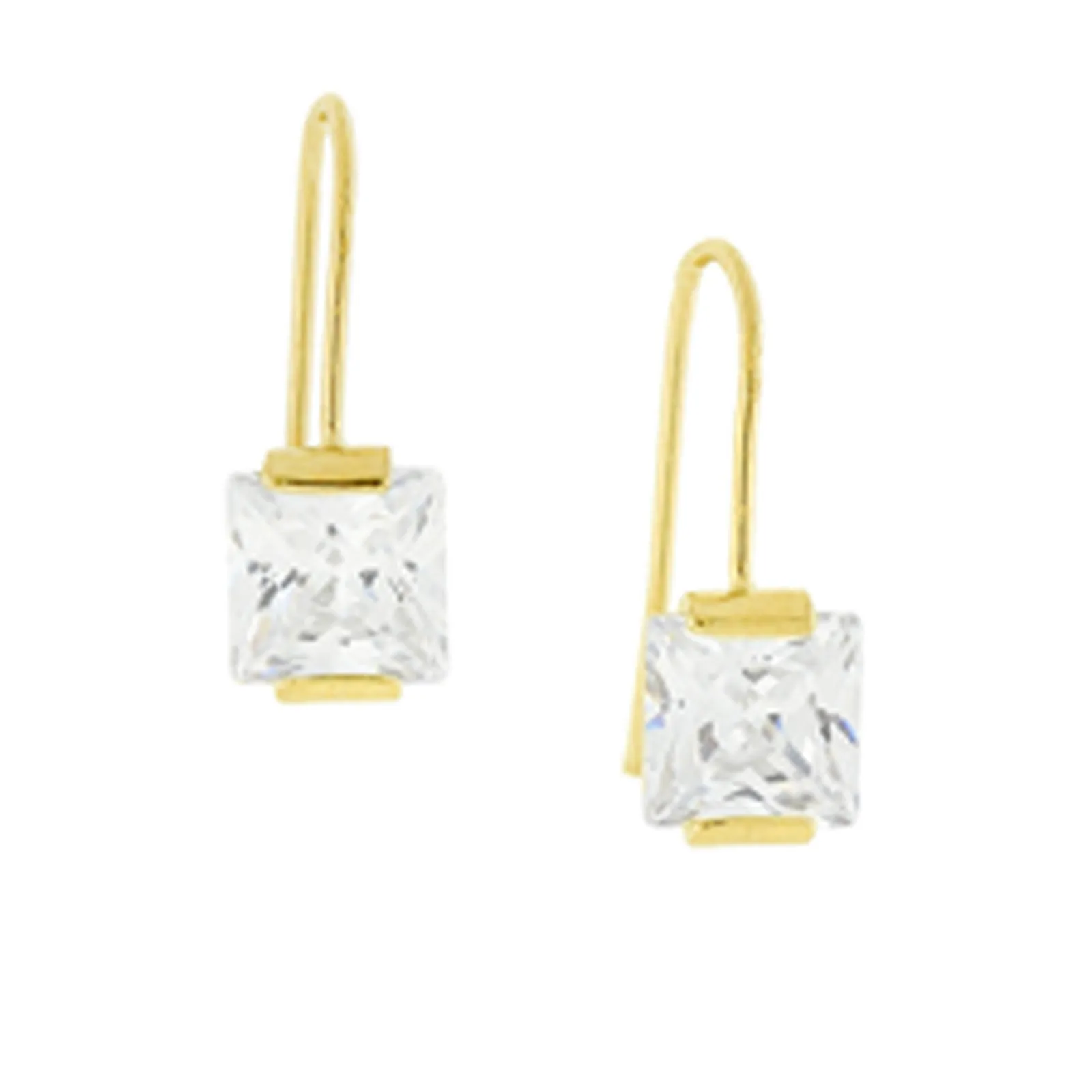 1928 Jewelry Cubic Zirconia Square Drop Earrings