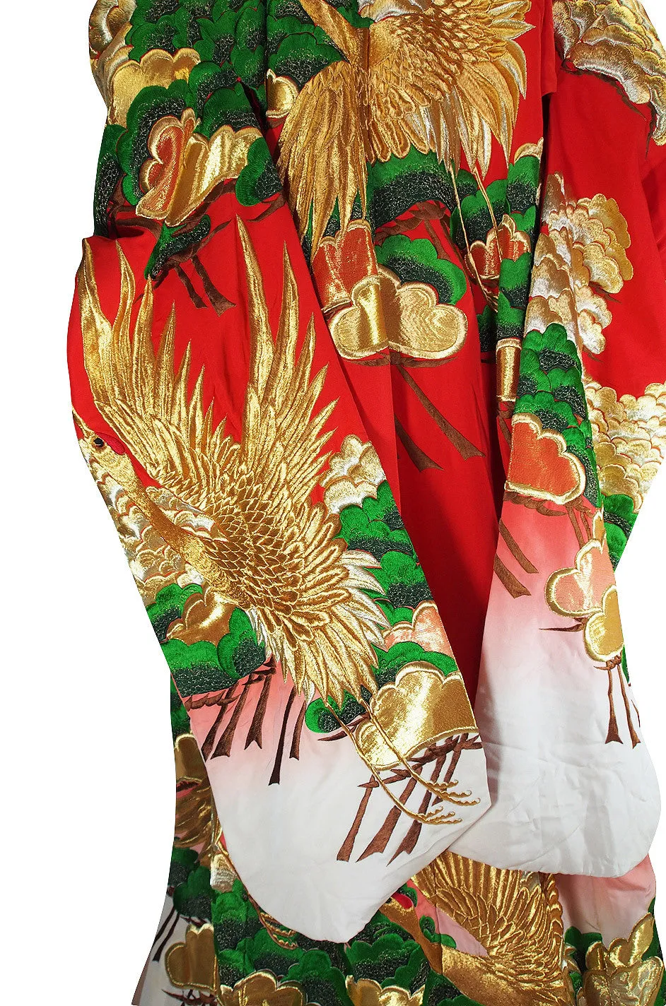 1950s Embroidered Crane Uchikake Wedding Kimono