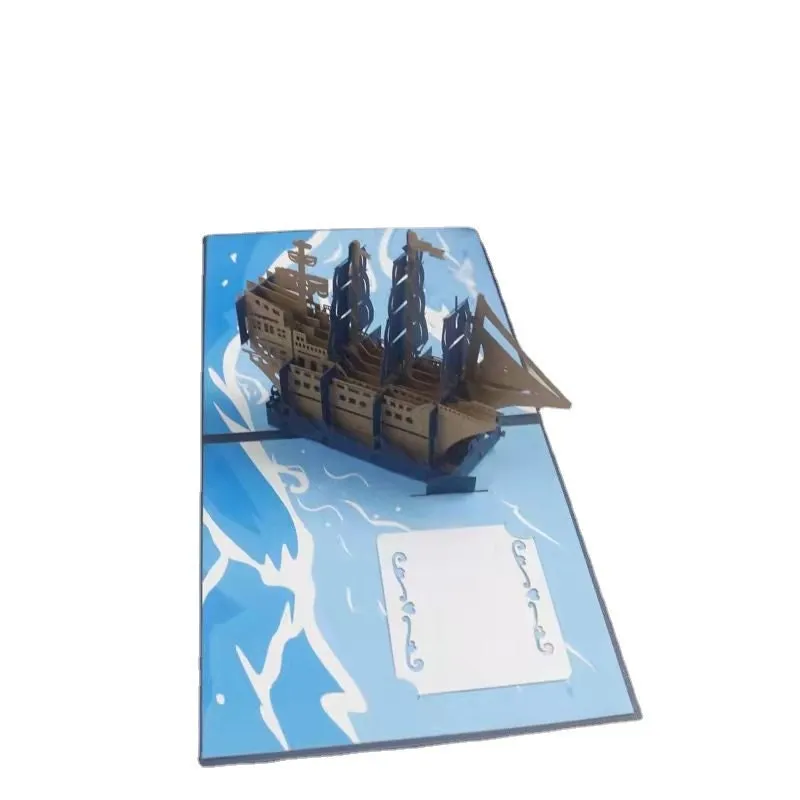 3D Pop-Up Sailboat Greeting Card- Handmade & Personalized for Birthday, Congrats, Thank You, or Just Thinking of You - Perfect Gift for Her.