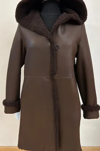 7271HD Easy Body Reversible Shearling  with Hood   $750.00 Burnt Umber ONLY