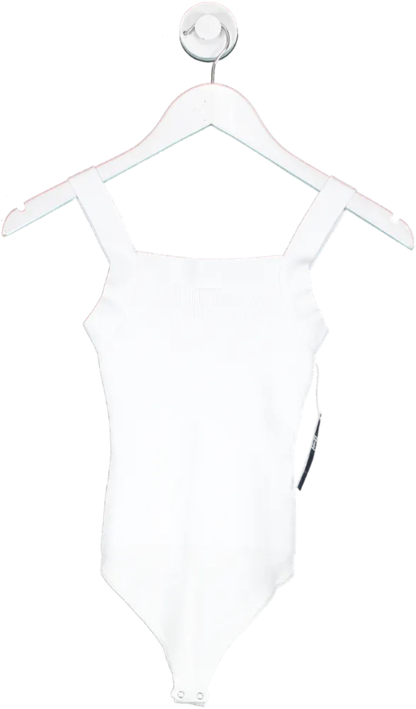 Abercrombie & Fitch White Square Neck Knitted Bodysuit UK XXS