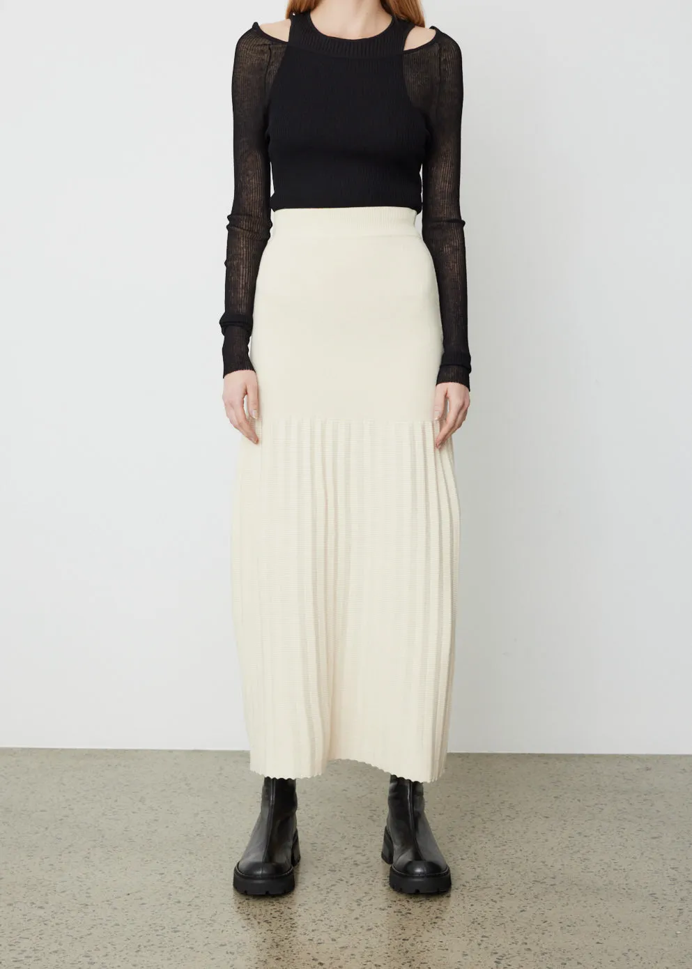 Accordion Knit Skirt