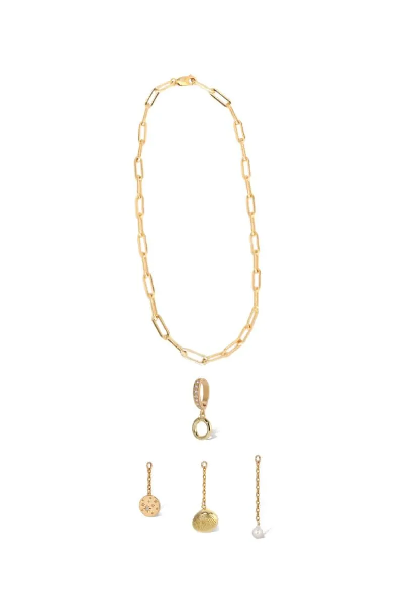 ADELLA PAPERCLIP CHAIN CHARM NECKLACE