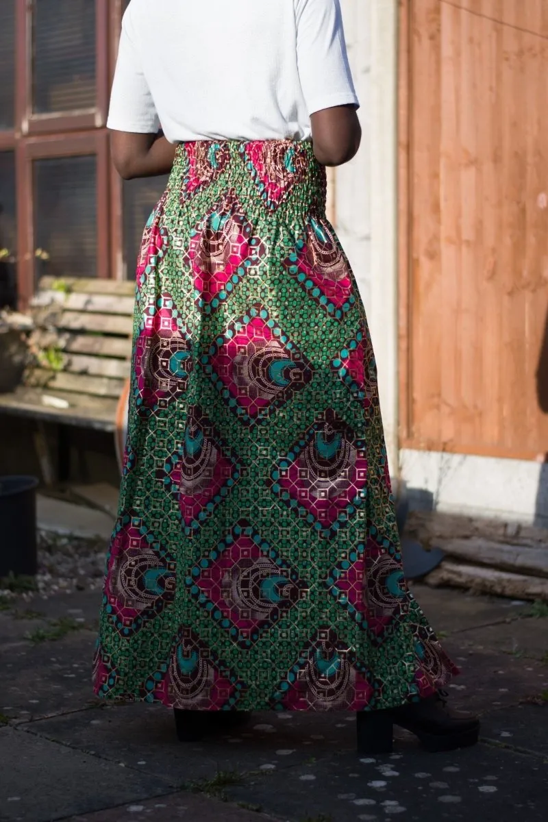 African Print Skirt in Purple Ankara Print - Festival Skirt