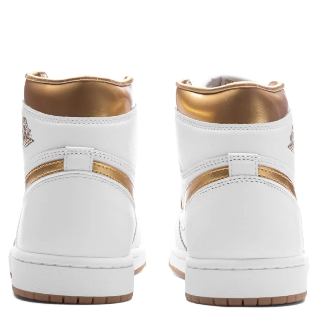 Air Jordan 1 Retro High OG Women's - White/Metallic Gold/Gum Light Brown