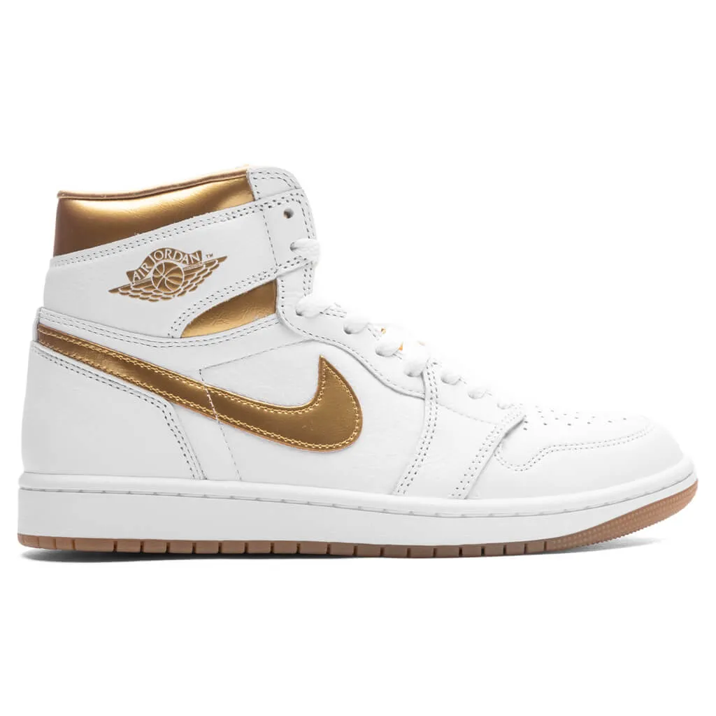 Air Jordan 1 Retro High OG Women's - White/Metallic Gold/Gum Light Brown