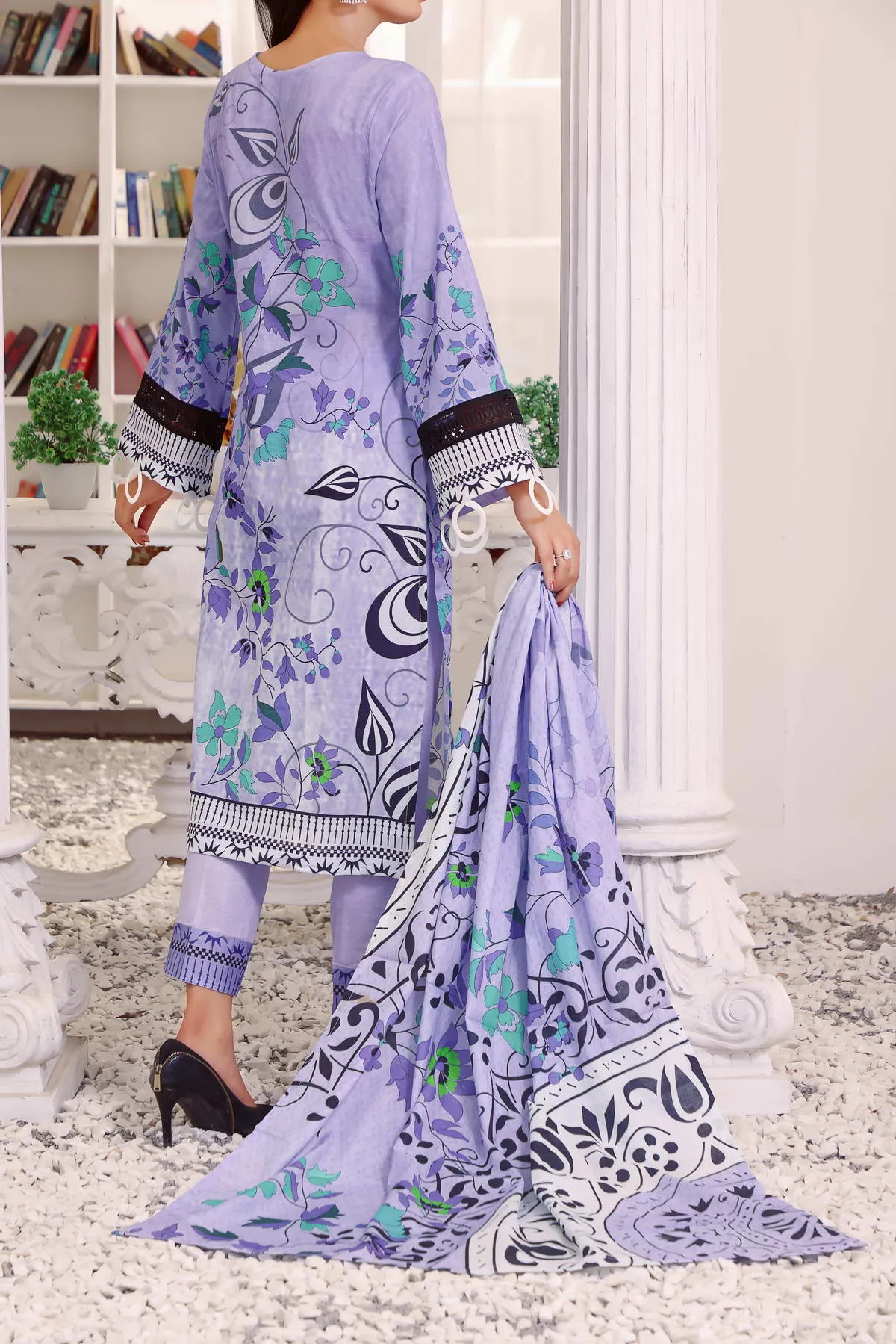 Aiza By VS Textile Embroidered Lawn Unstitched 3 Piece Suit - 02