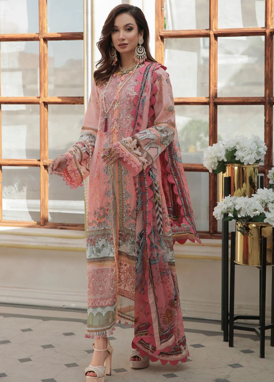 Alif By AJR Couture Embroidered Lawn Unstitched 3 Piece Suit - 06