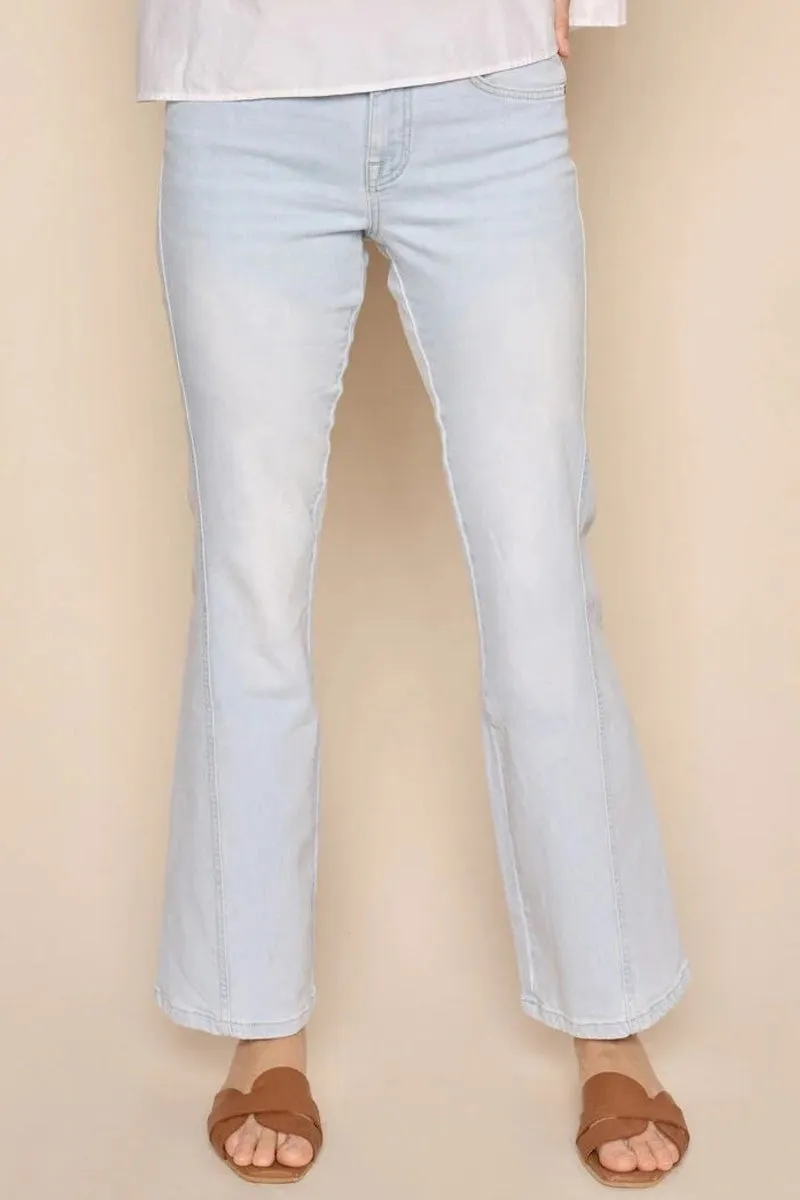 Alli Flare Light Jeans | Light Blue | Jeans fra Mos Mosh