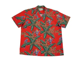 Aloha Shirt Jungle Bird Red