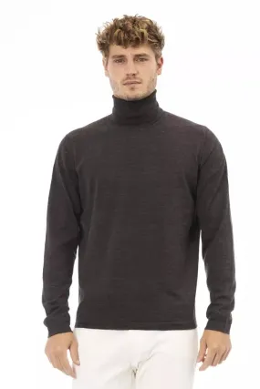 Alpha Studio Brown Cotton Men Sweater