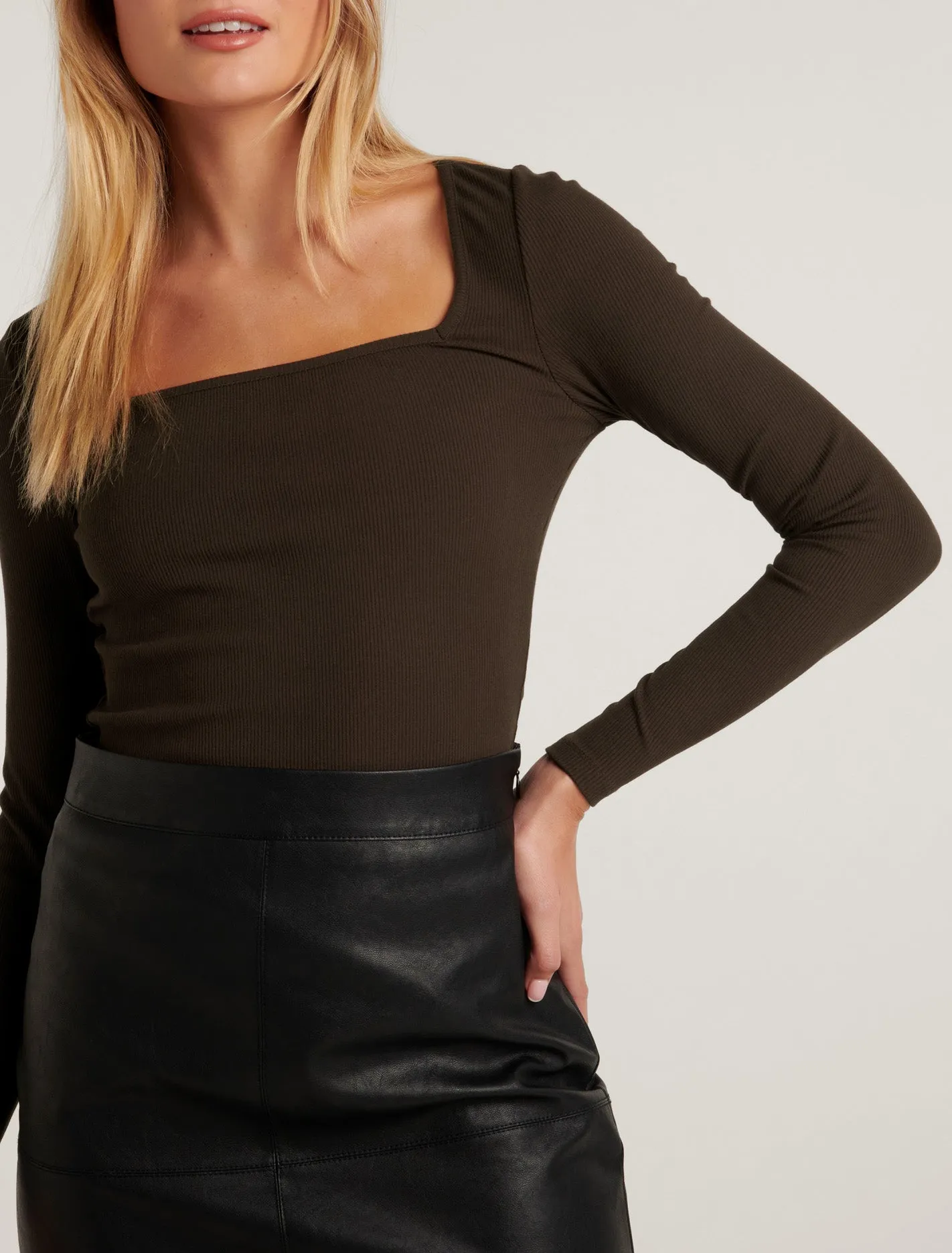 Amalfi Square Neck Long Sleeve Top