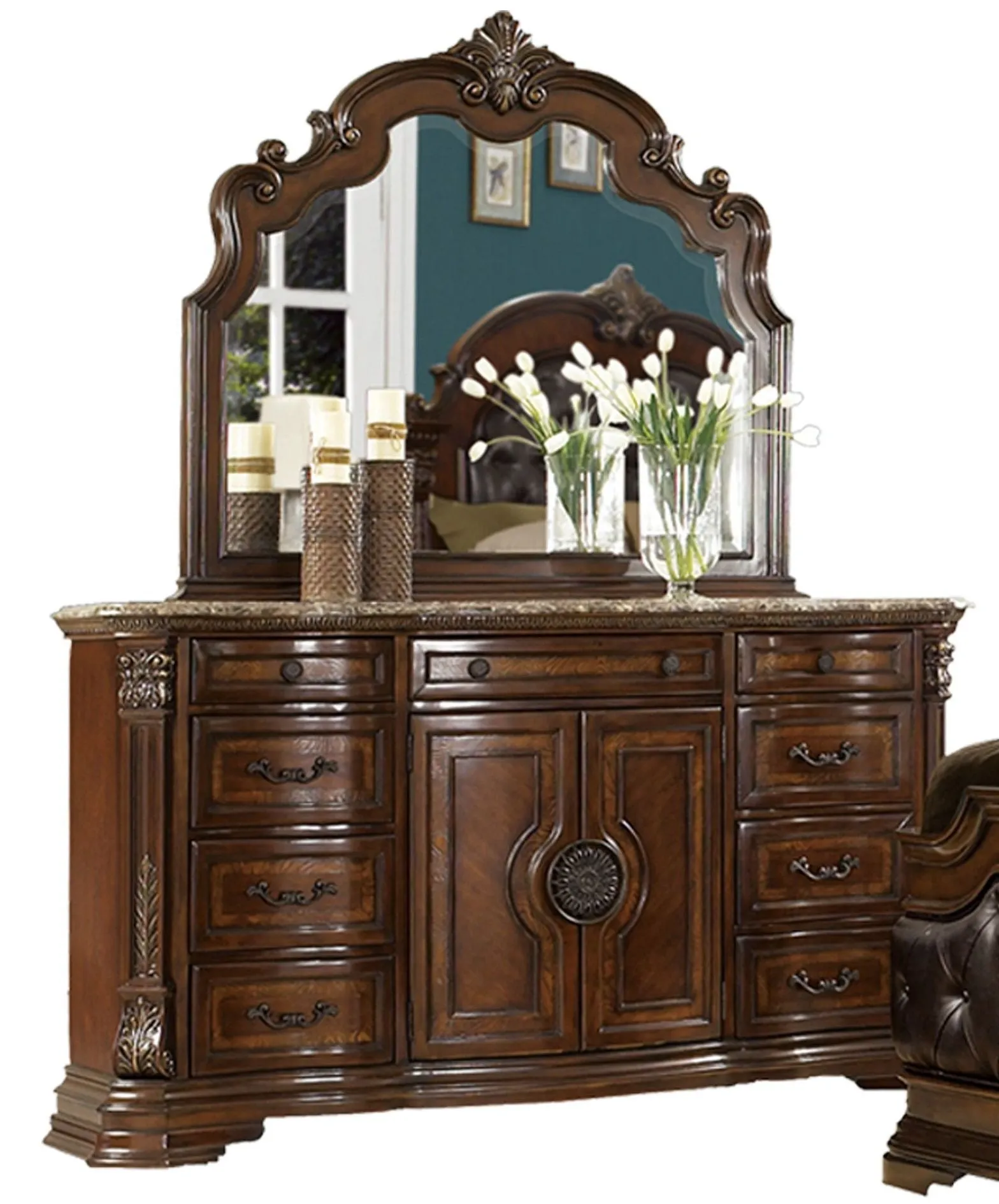 Ambade Cherry Dresser and Mirror