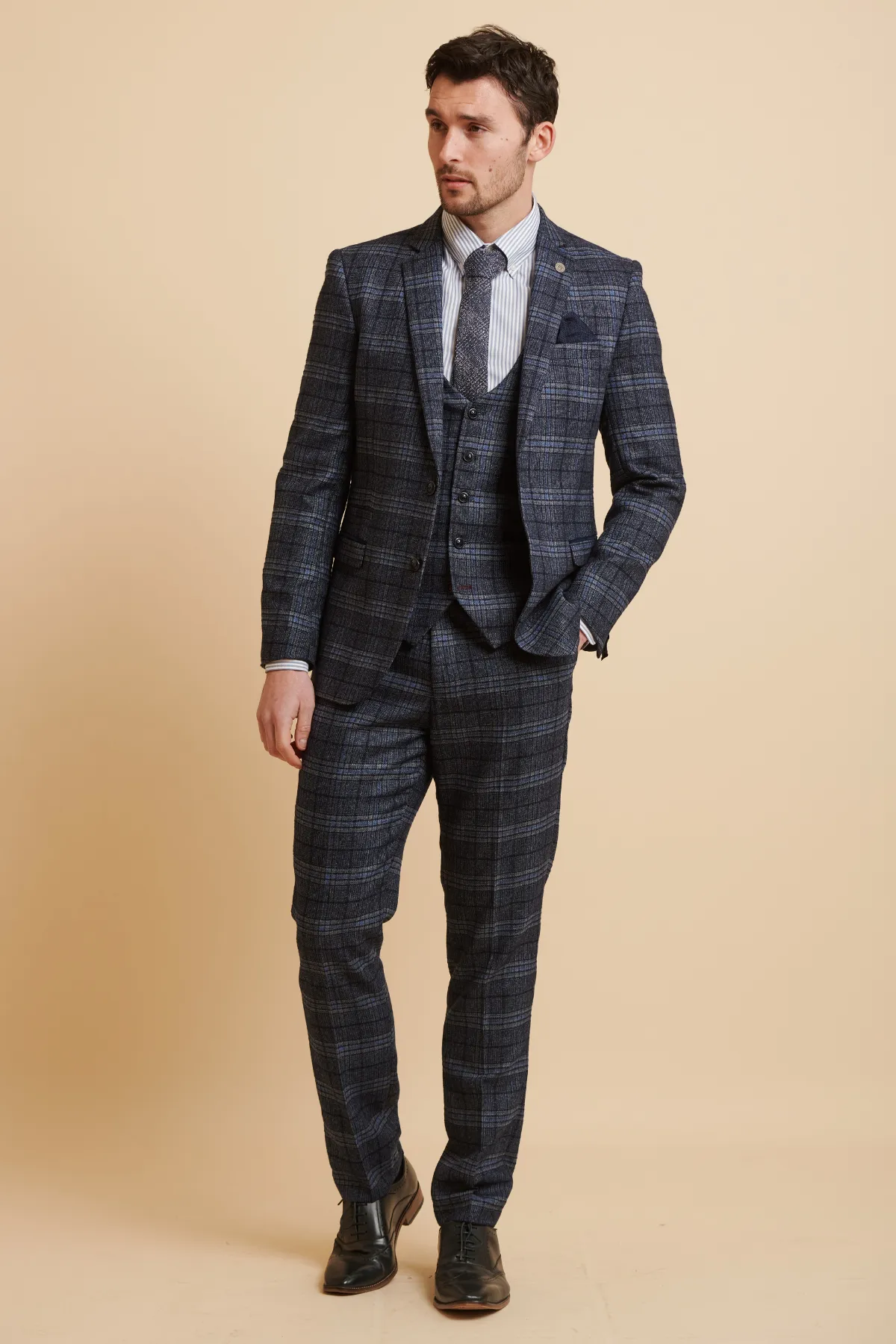 ANDY - Blue Check Three Piece Suit