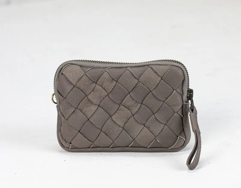 Antheia mini wallet - Grey leather