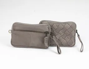 Antheia mini wallet - Grey leather