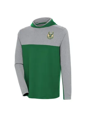 Antigua Deuce Texture Global Milwaukee Bucks Hooded Long Sleeve T-Shirt