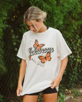 Arkansas Butterfly Off White Thrifted Tee