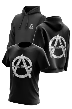 AS 'STRENGTH CENTRAL' HOODIE   TEE COMBO - BLACK