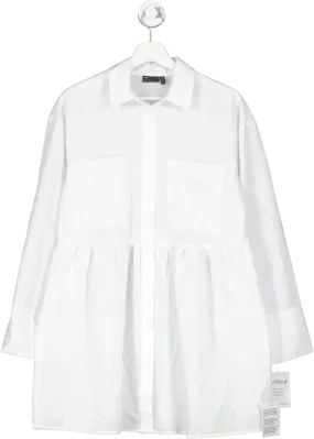 ASOS White Long Sleeve Shirt Dress UK 8