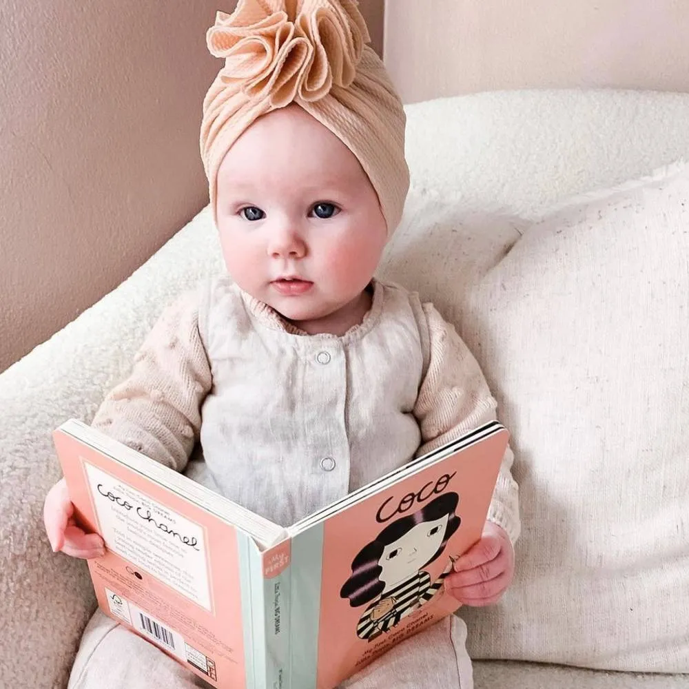 Baby Bobble Knot Turban in Cream