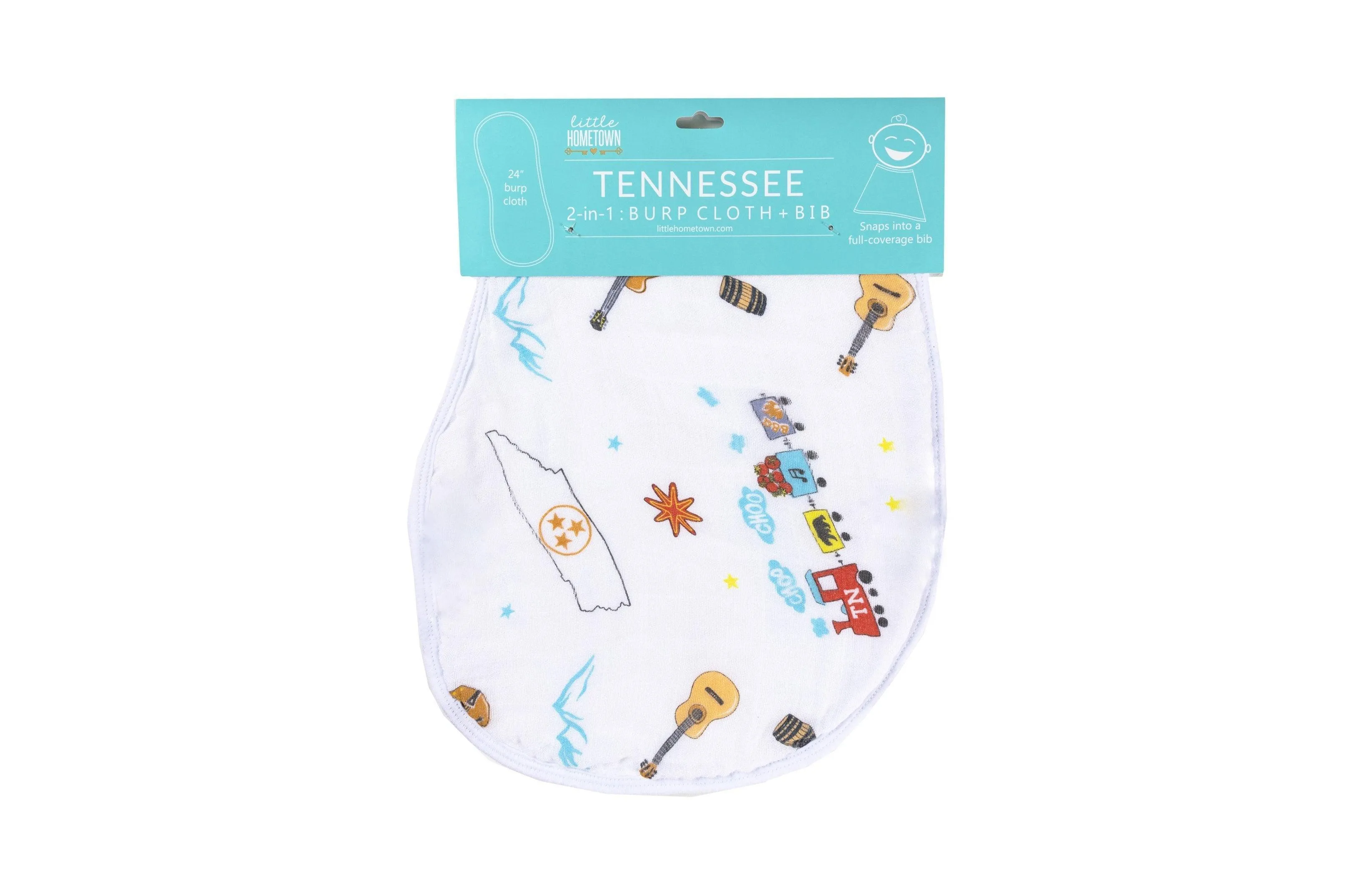 Baby Burp Cloth & Bib Combo: Tennessee Baby