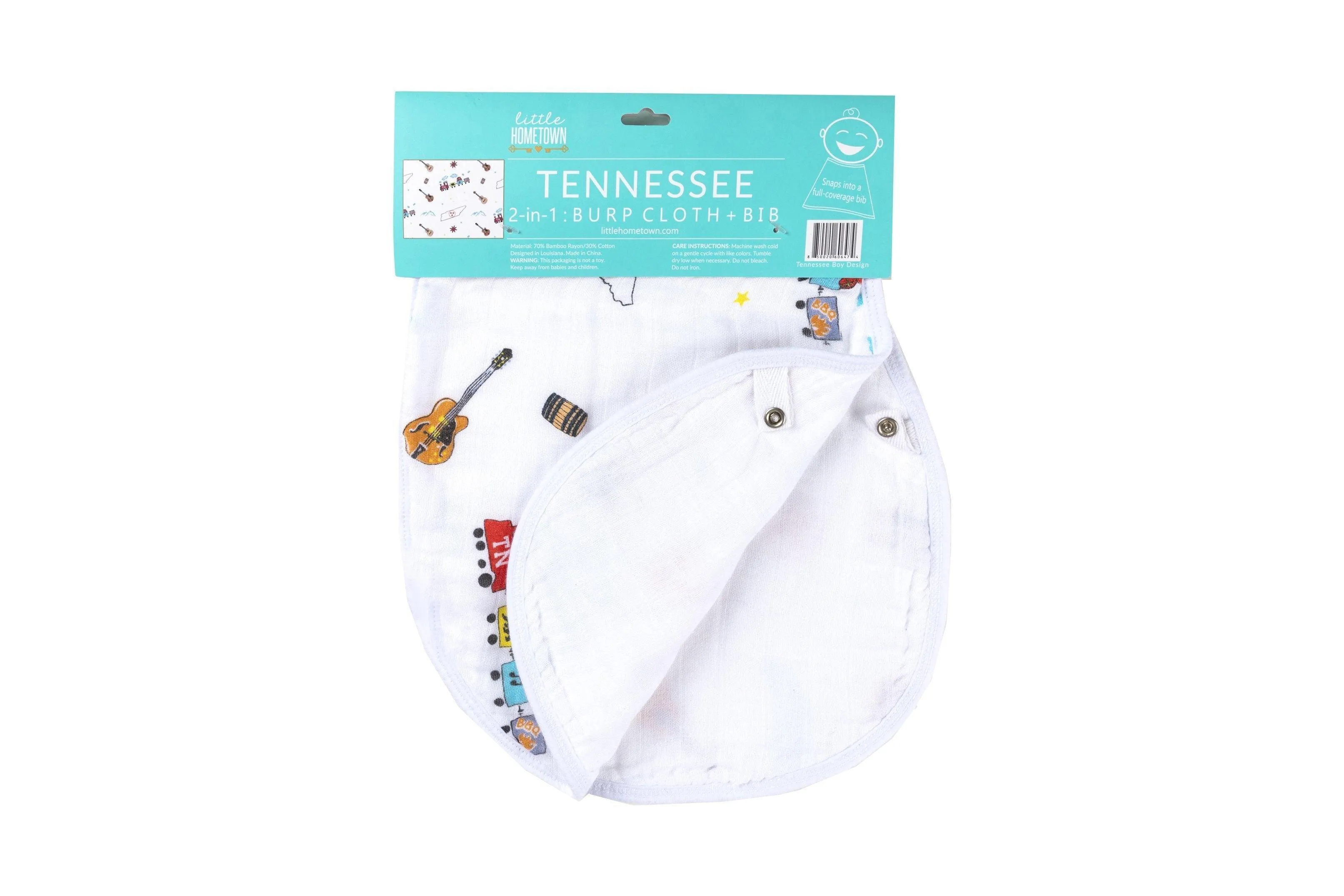 Baby Burp Cloth & Bib Combo: Tennessee Baby