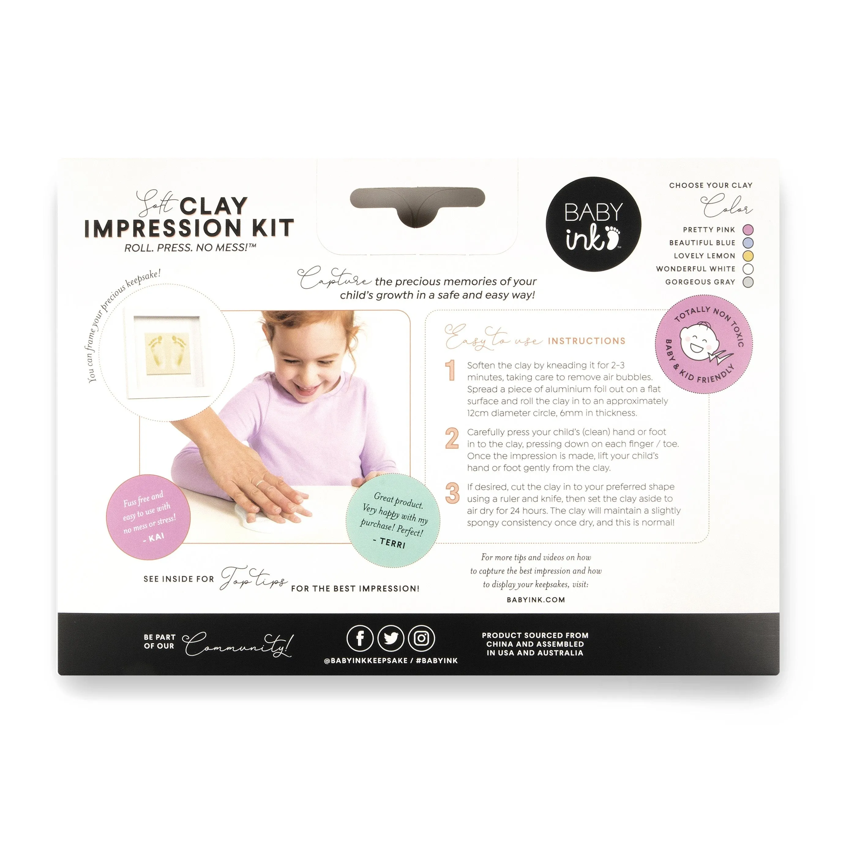 BabyInk Soft Clay Impression Kit - Wonderful White