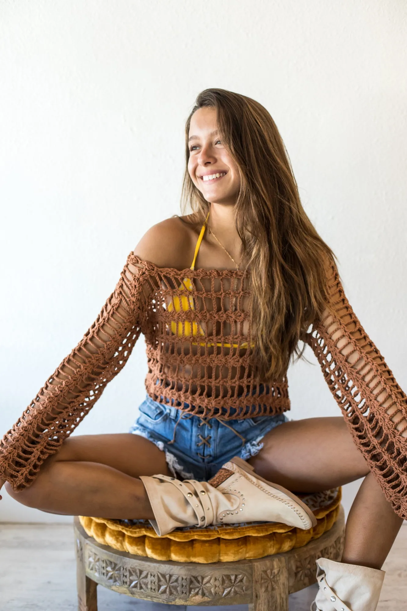 Bahiana Crochet Sweater in Cooper