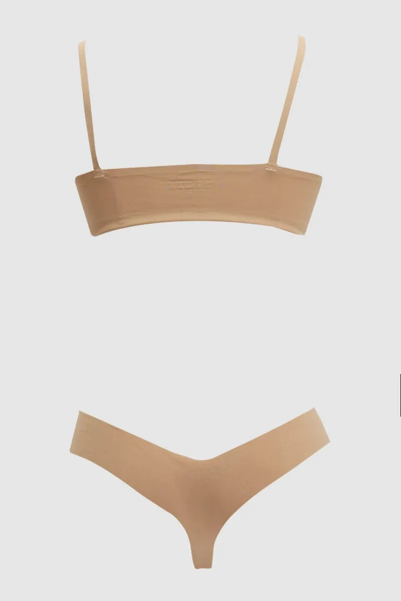 Beige No Wired Lingerie Set