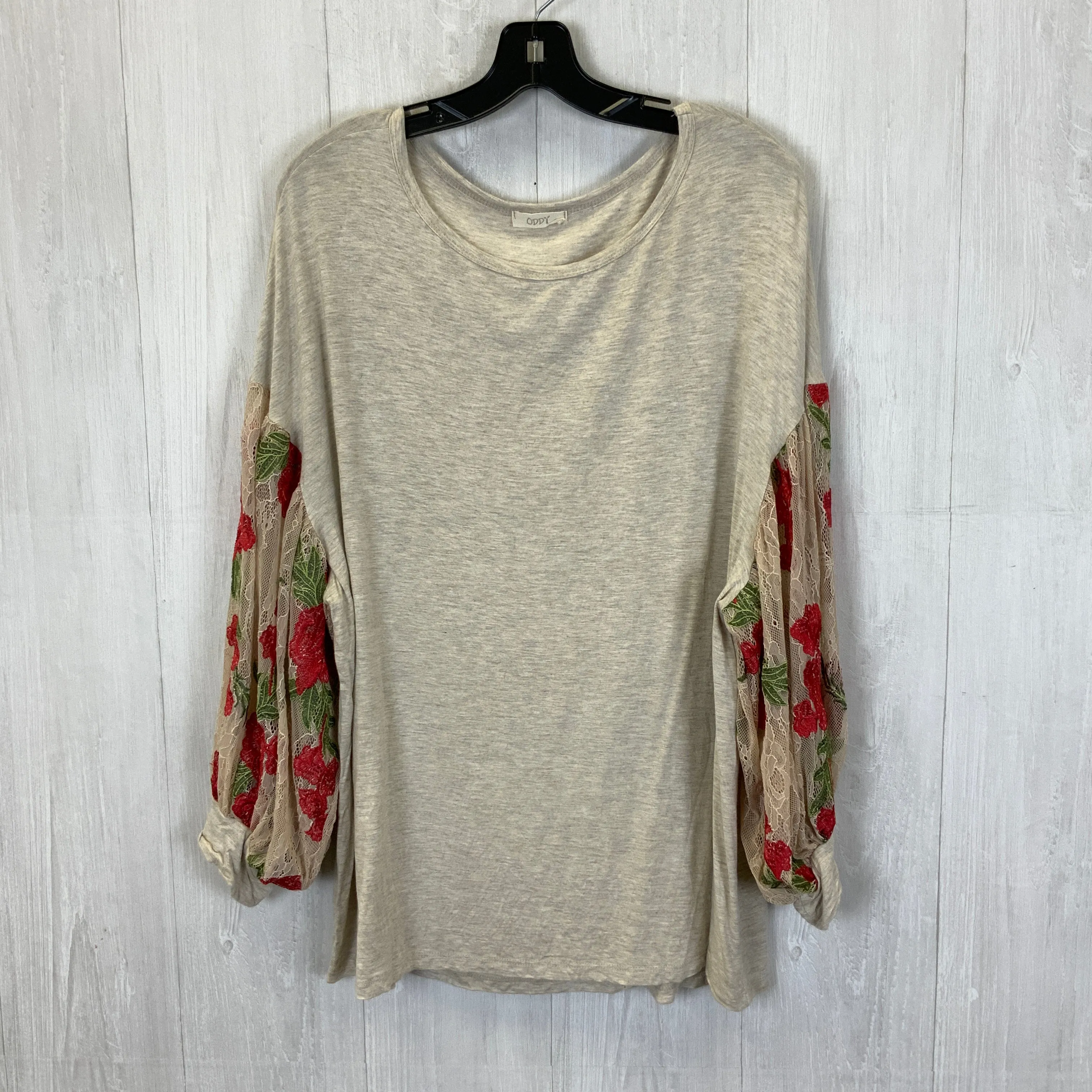 Beige Top 3/4 Sleeve Oddi, Size 2x