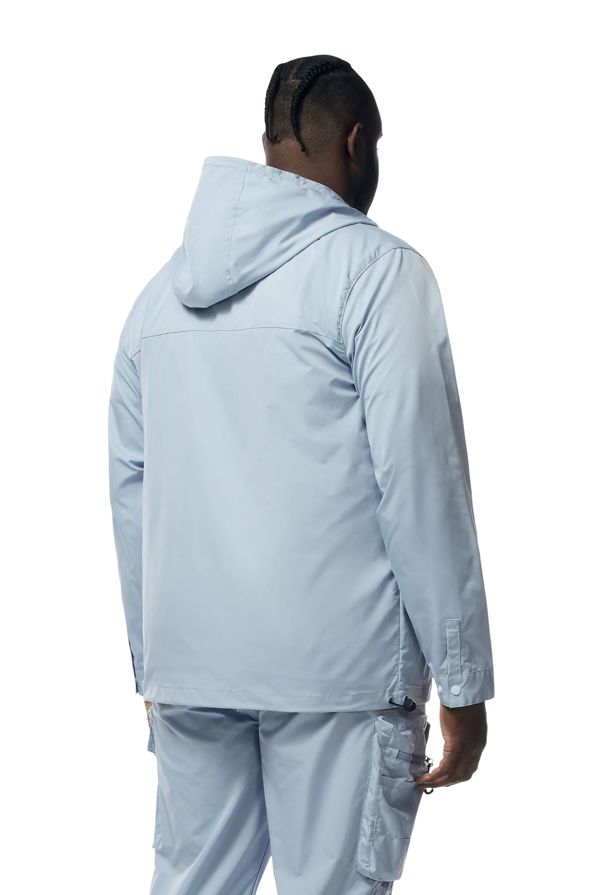 Big and Tall - Windbreaker Utility Jacket - Pale Blue