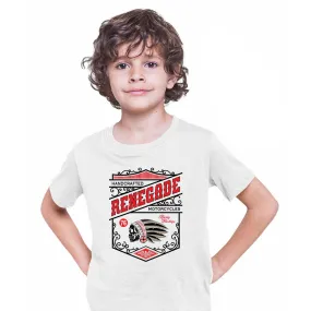 Biker Handcrafted Renegade Motorcycles Funny Skull T-shirt for Kids