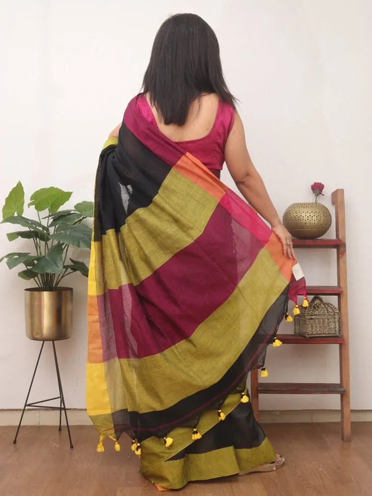 Black Bengal Cotton Saree