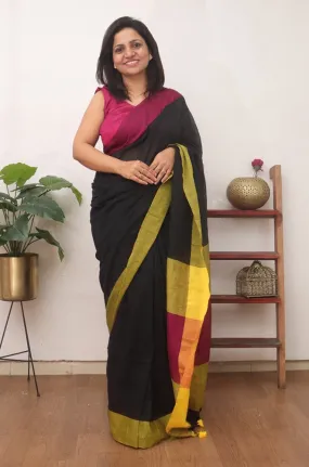 Black Bengal Cotton Saree