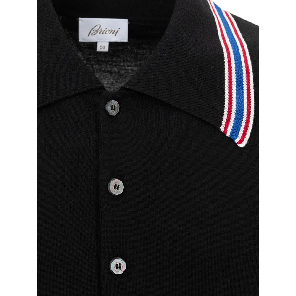 Black Wool Polo Shirt