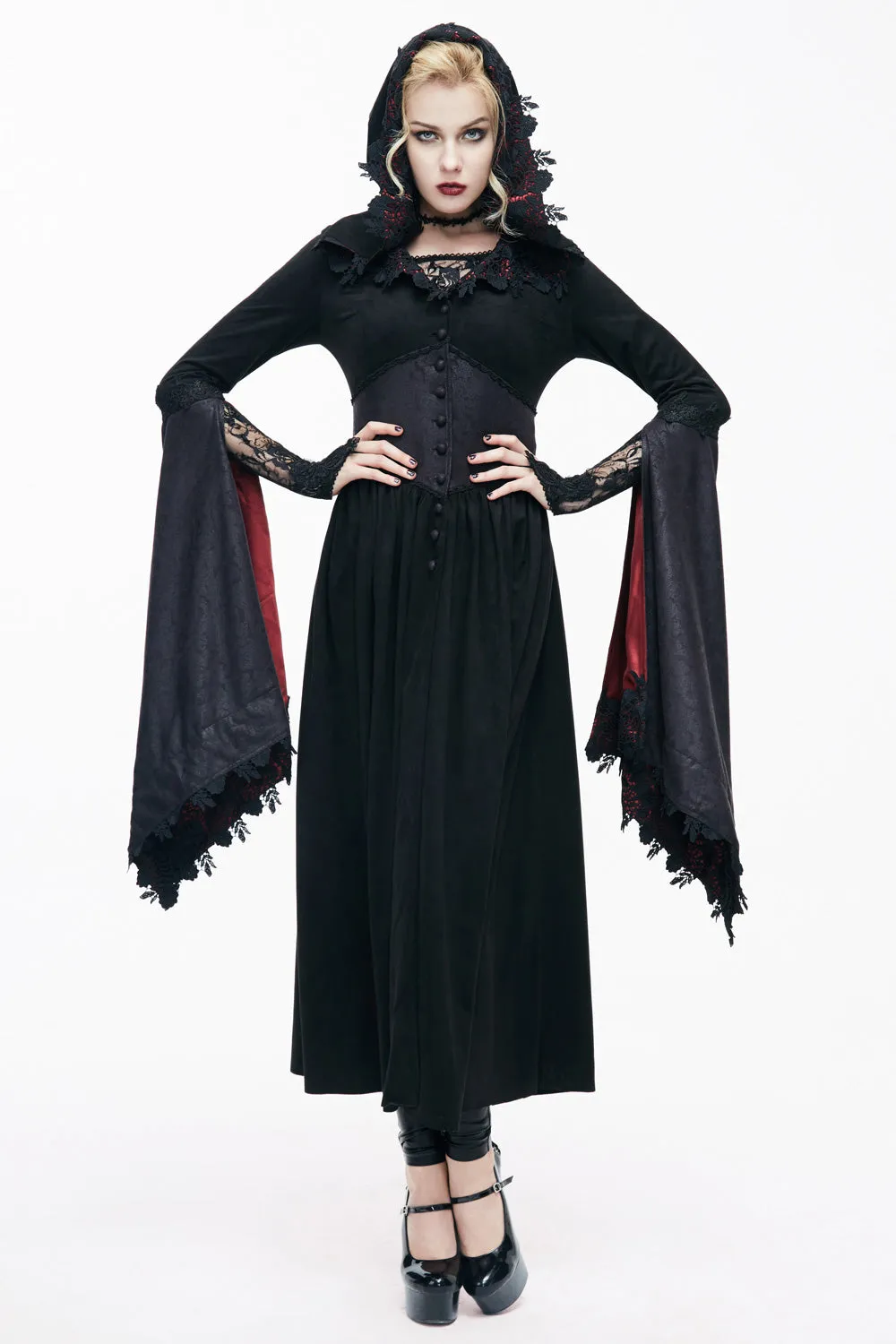 Blood Crimson Satin-Lined Cloak