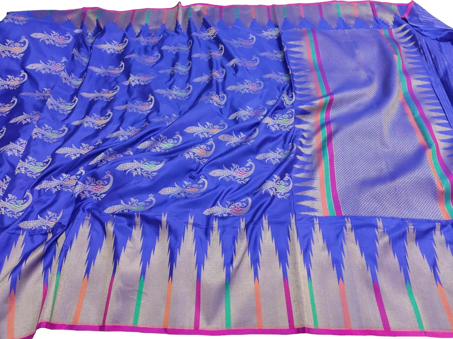 Blue Banarasi Handloom Pure Katan Silk Saree