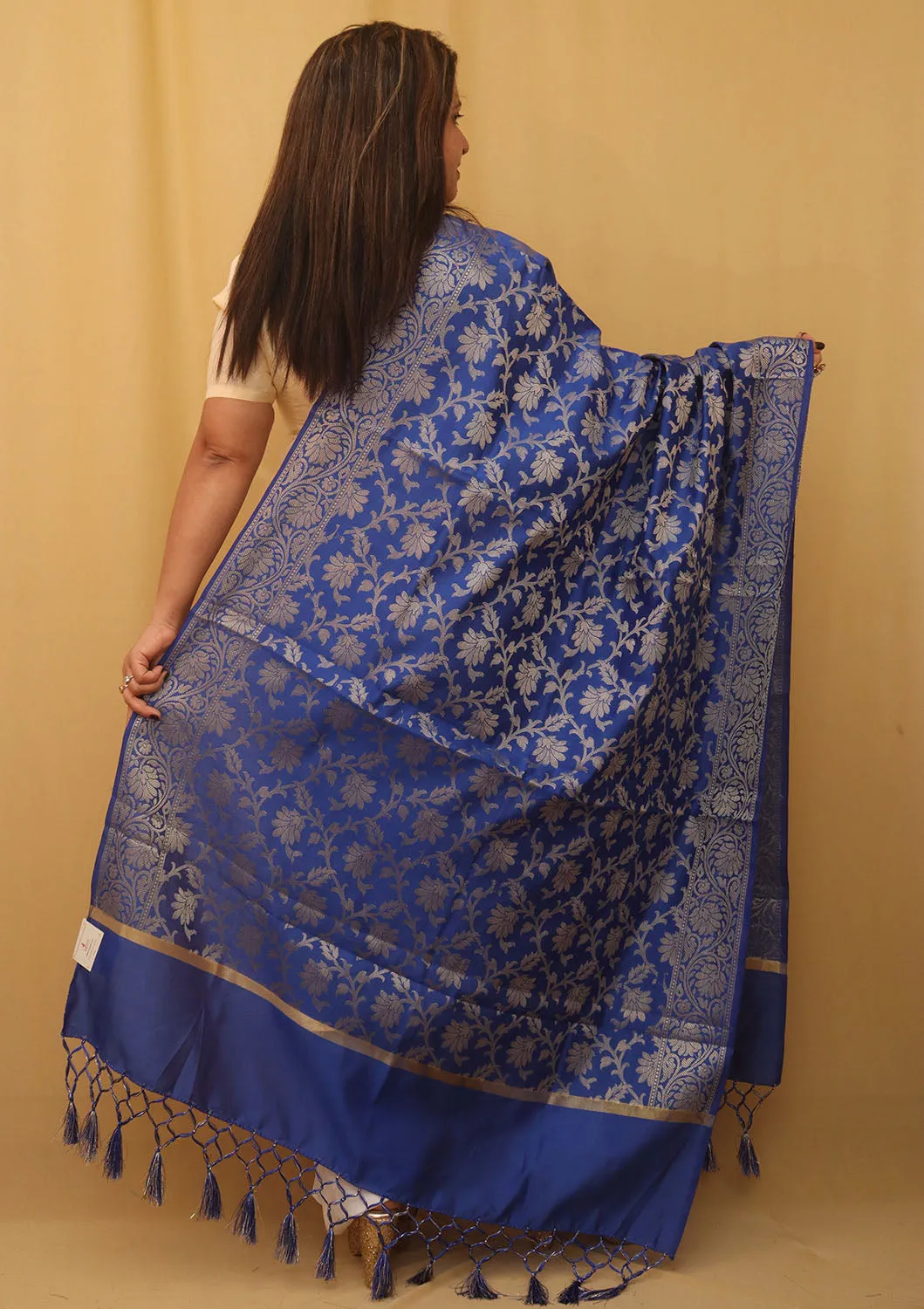 Blue Banarasi Silk Dupatta