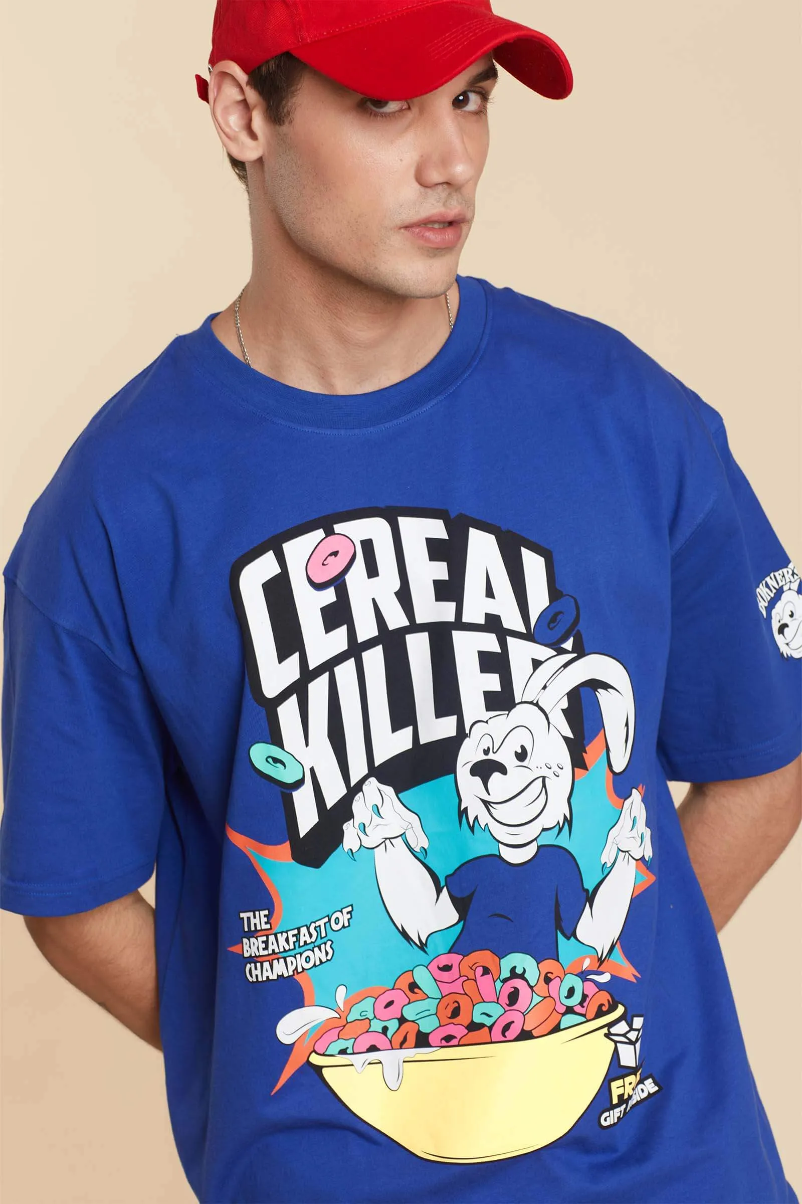 Blue Cereal Killer Oversized T-shirt