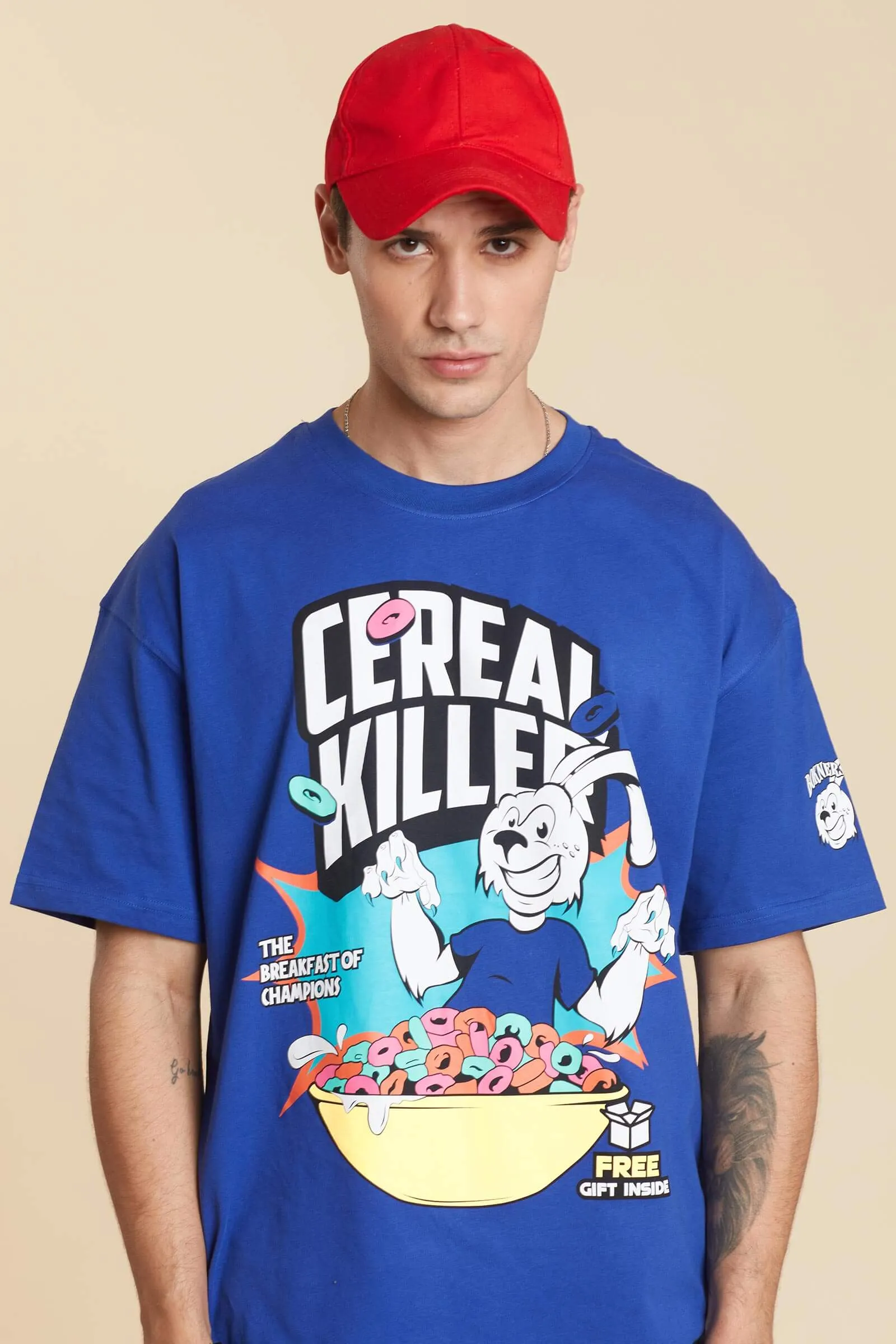 Blue Cereal Killer Oversized T-shirt