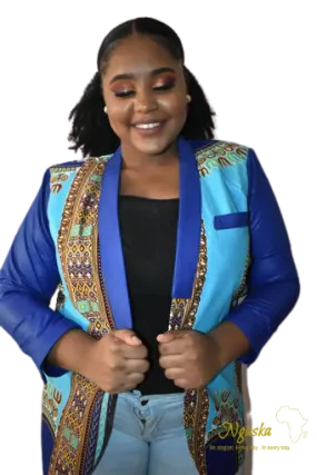 Blue Dashiki Jacket DJB