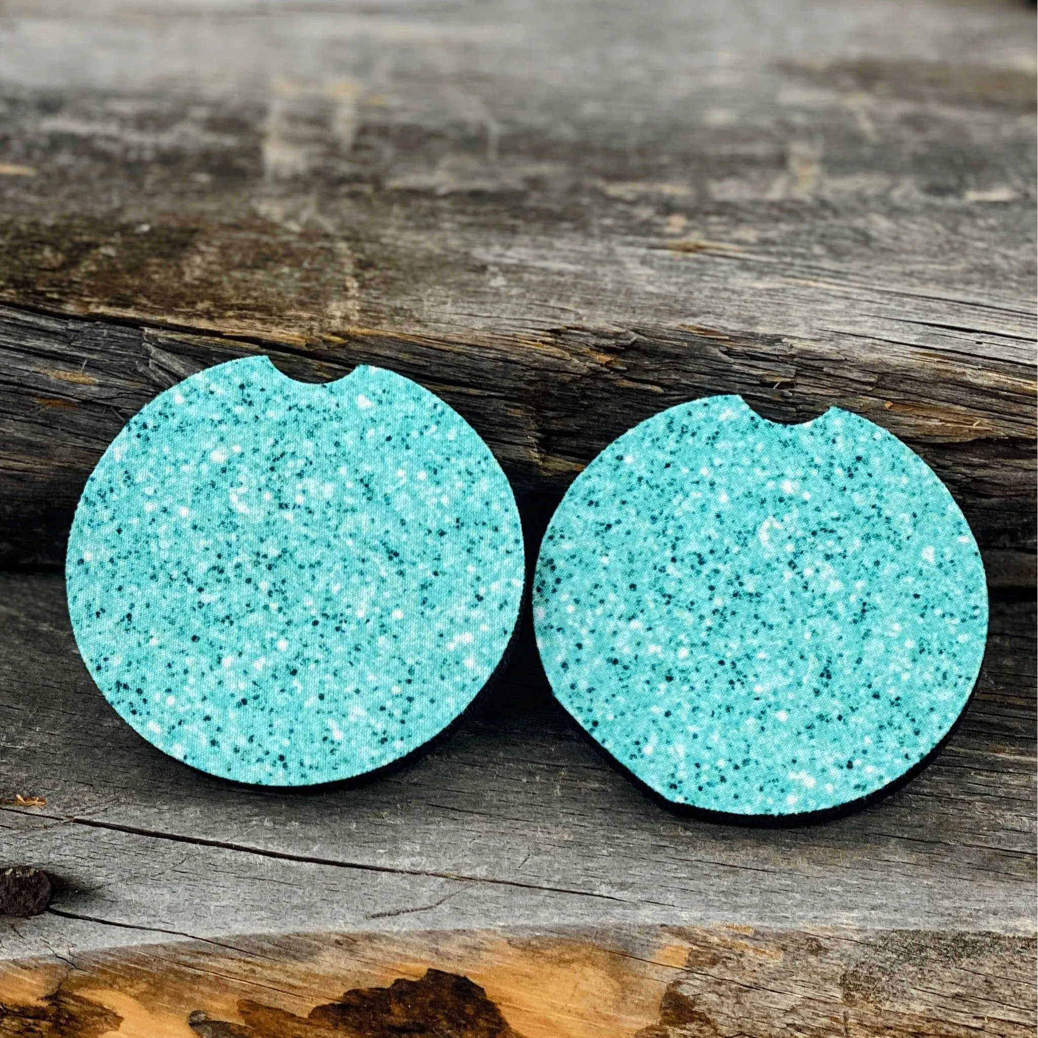 Blue Glitter Car Coasters