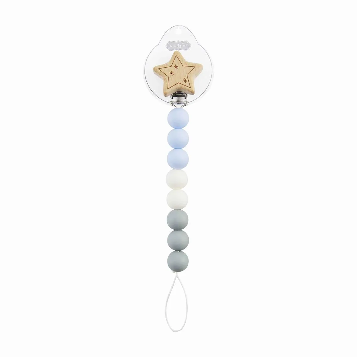 Blue Star Wood & Silicone Pacy Clip