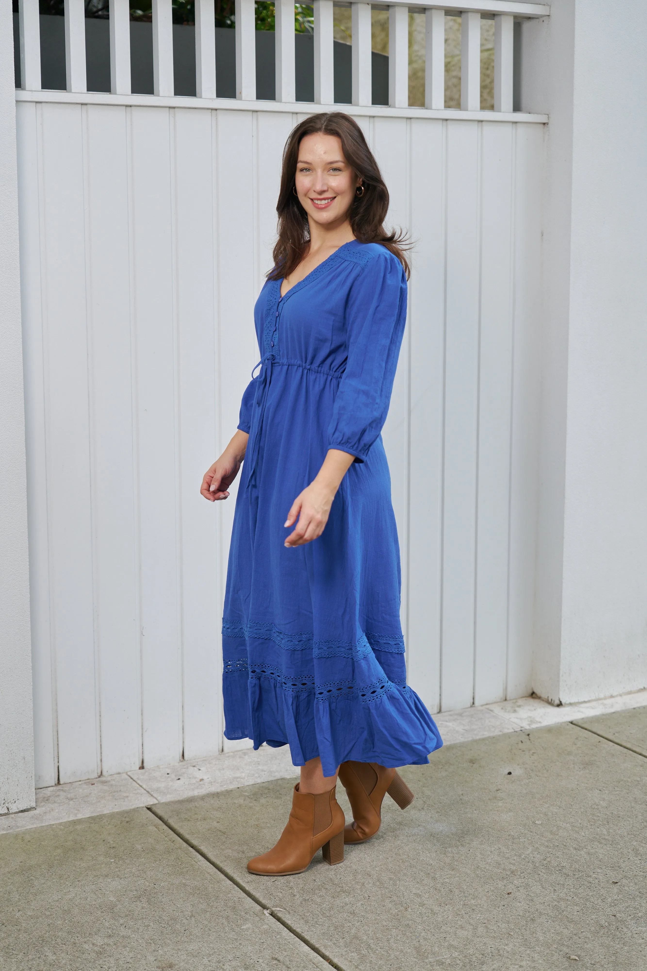 Boho Australia Gilmore Midi Dress Blue