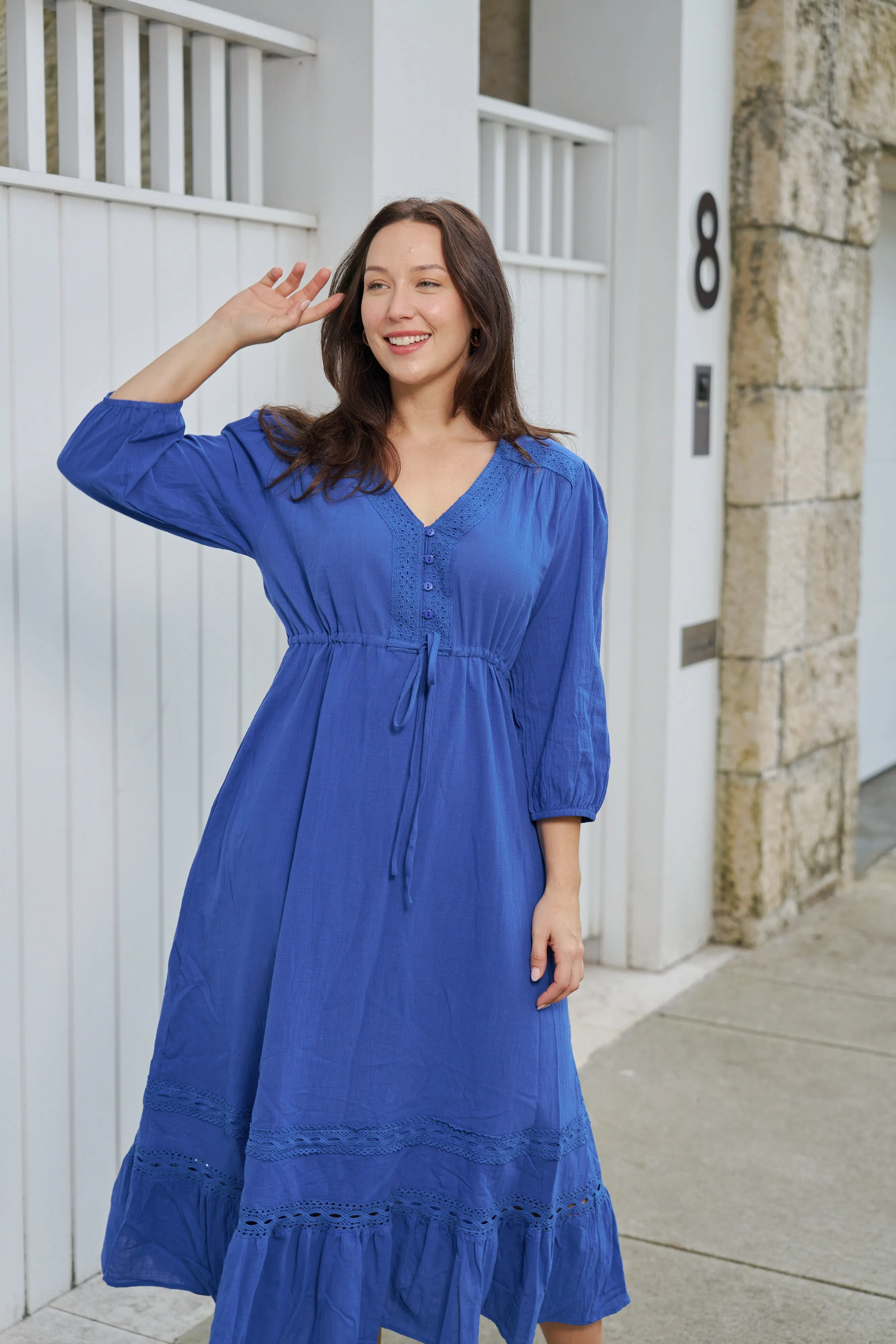 Boho Australia Gilmore Midi Dress Blue